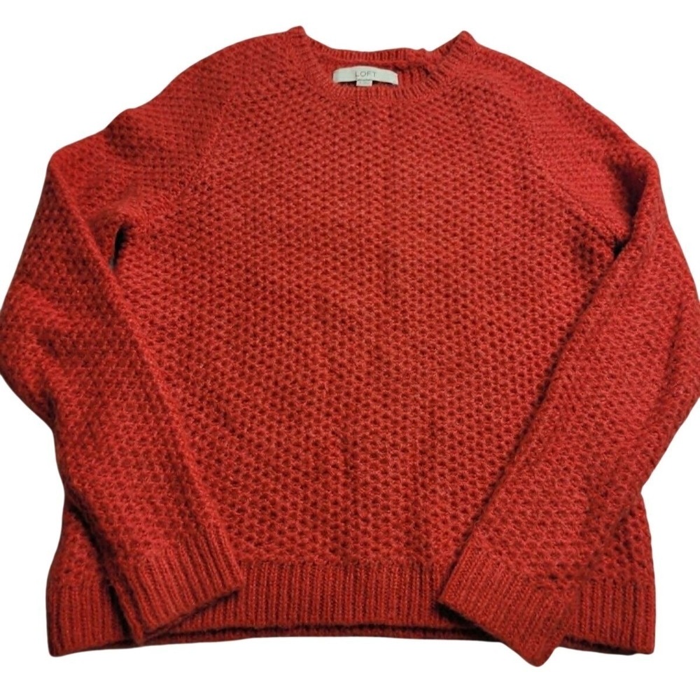 Ann Taylor LOFT Orange Chunky Knit Sweater Women's Small